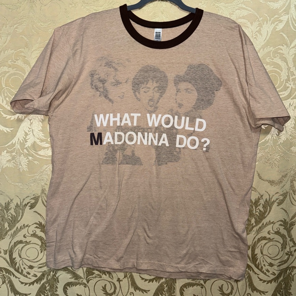 American Apparel Beige Madona Graphic Tee